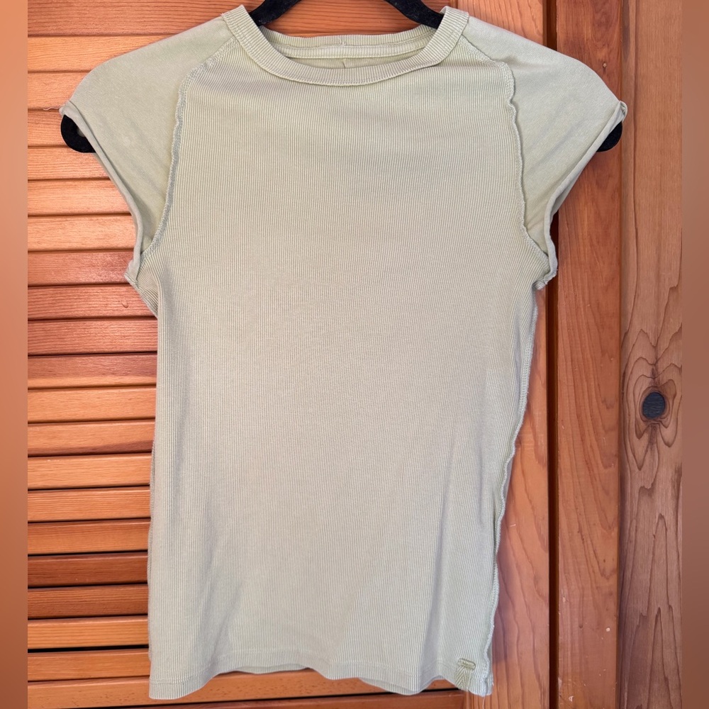 We The Free Olive Ribbed Tee